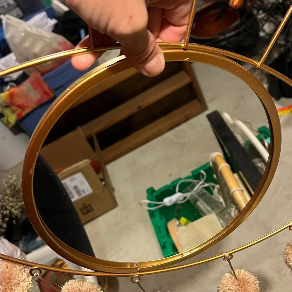 Gold Eye Wall Mirror with Tassels